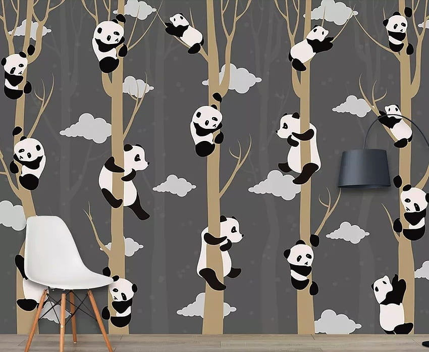 Foto Animowane pandy z gałęziami drzew — â¢ WallmurÂ®, Panda Boy Tapeta HD